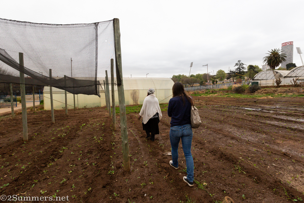 Walking around Bertrams Inner City farm with Mama Fifi and Ryan