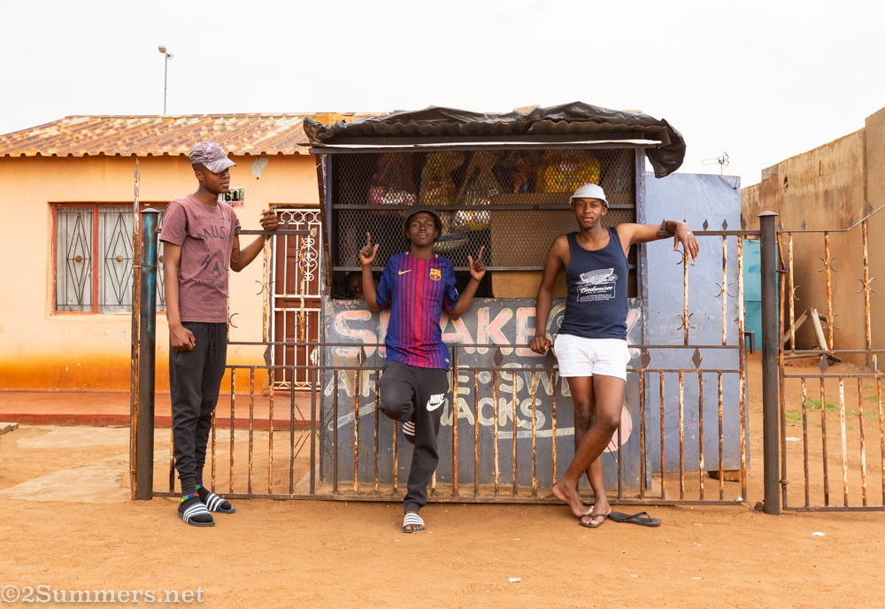 Guys at a spaza shop