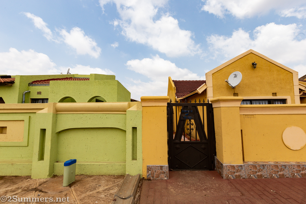 Green and yellow houses