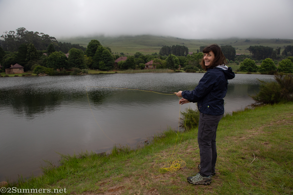 Heather fly fishing