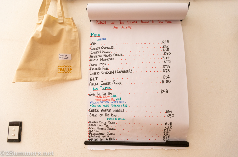 Menu at Toasted