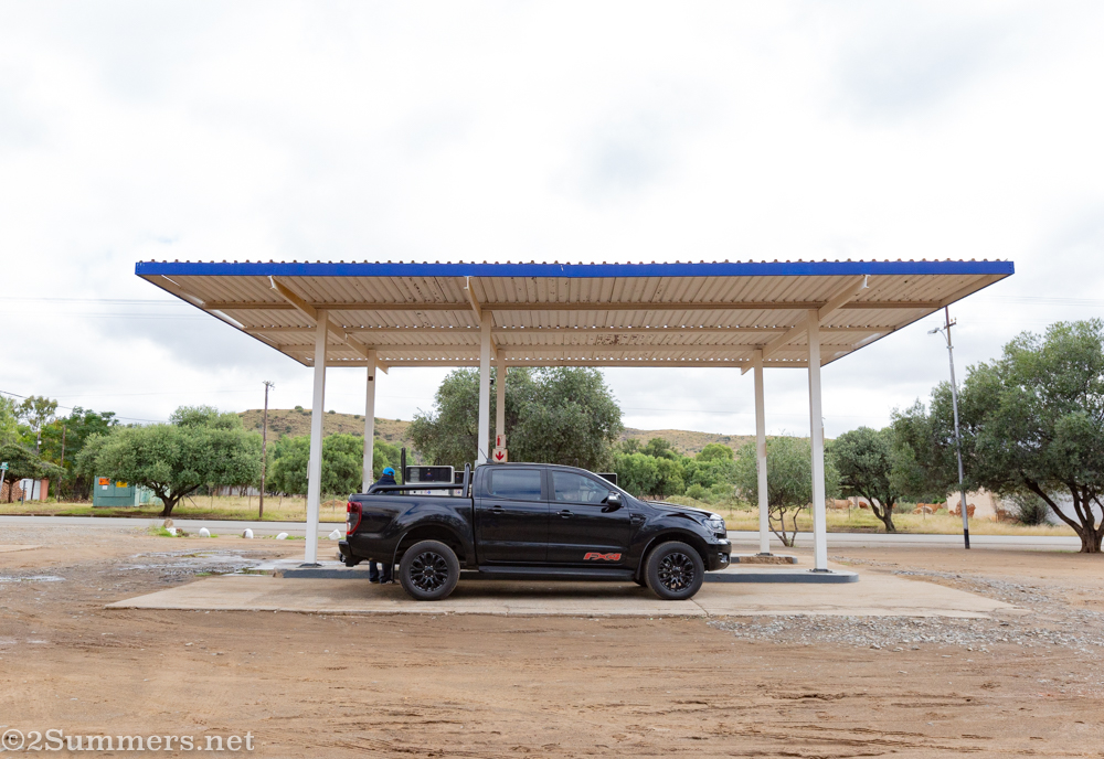 Phyllis at the petrol station