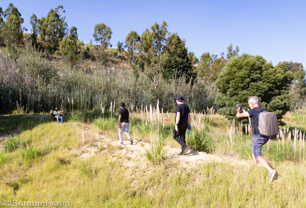 Guy on a lawn chair enjoying the mine dump