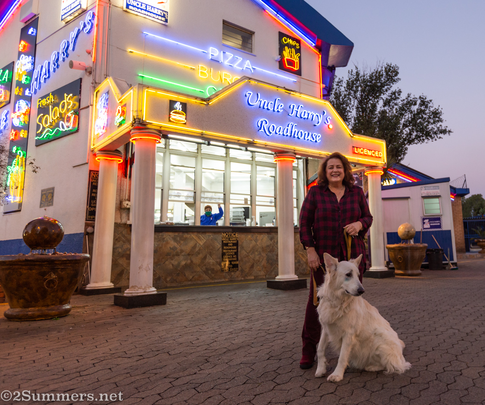 Jean Pappas and her dog Max at Uncle Harry’s
