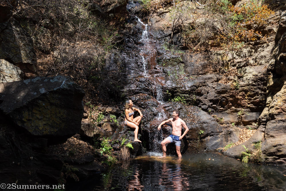 Lauren and Jared at the waterfall