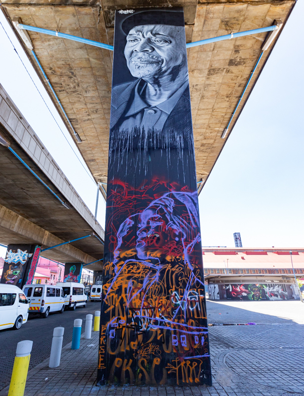 Dbongz Hugh Masekela portrait in Newtown