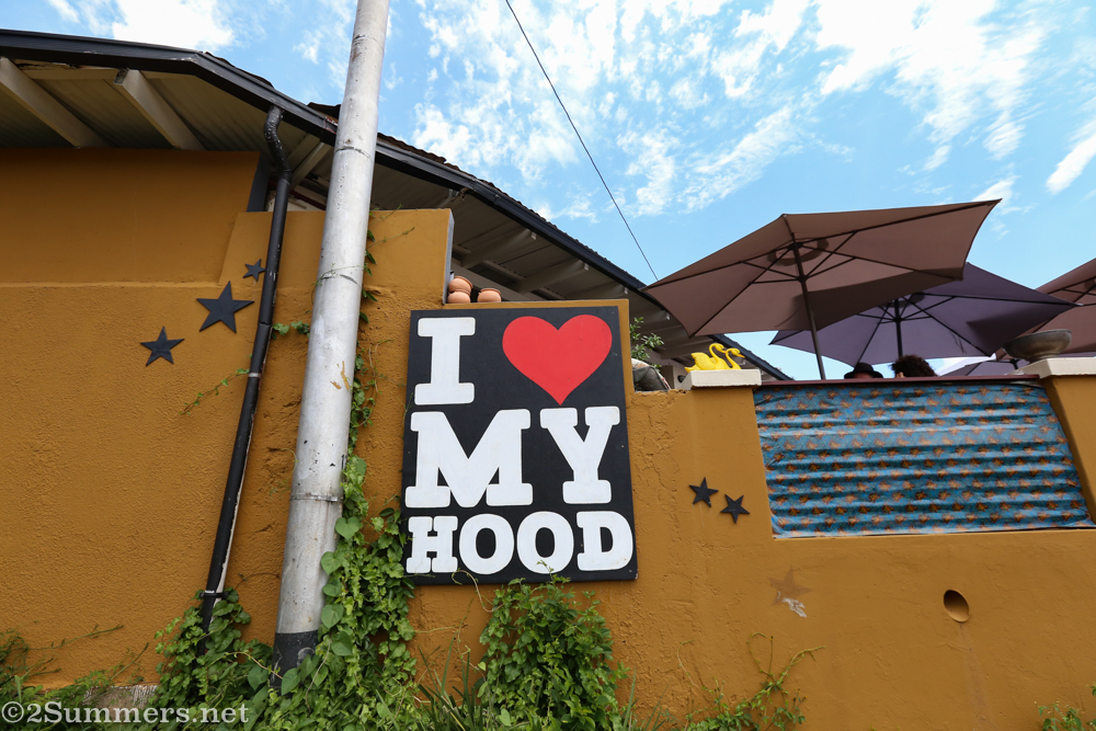 Sign outside Emzini Restaurant in Westdene