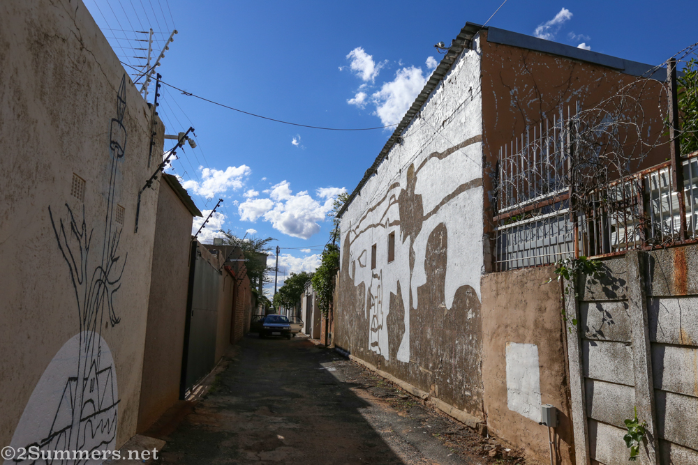 Brixton scene painted in the alley