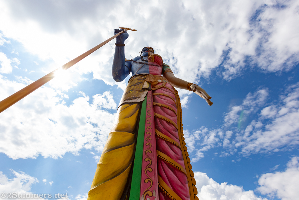 Looking up at the statue