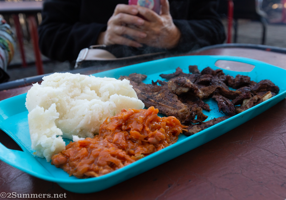 Live and pap with chakalaka from Joe’s Butchery