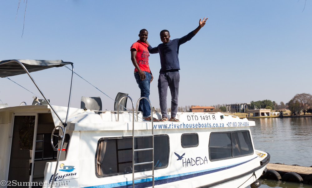 Jones and Albert on board the Hadeda houseboat