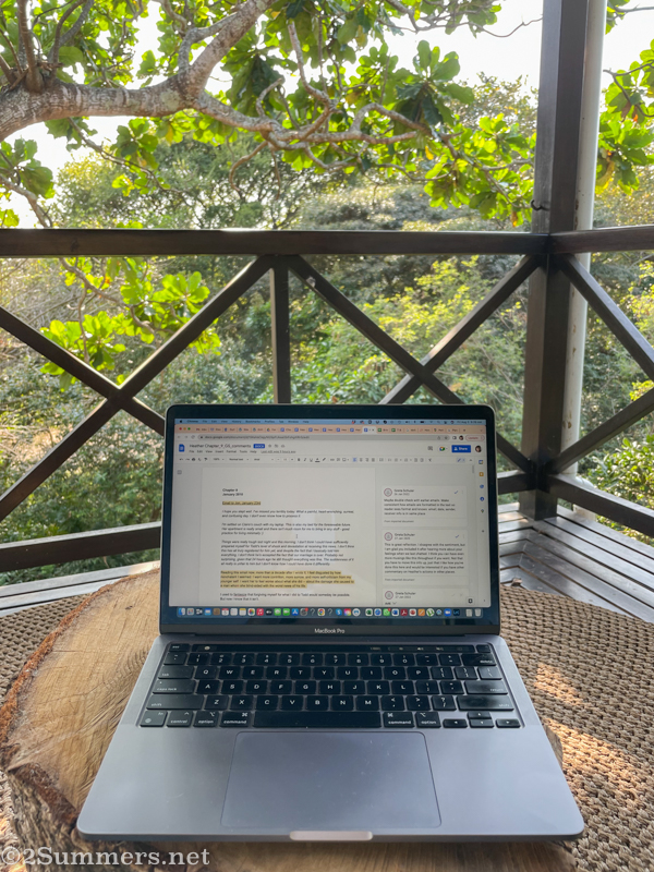 Working on the deck at Plumbago