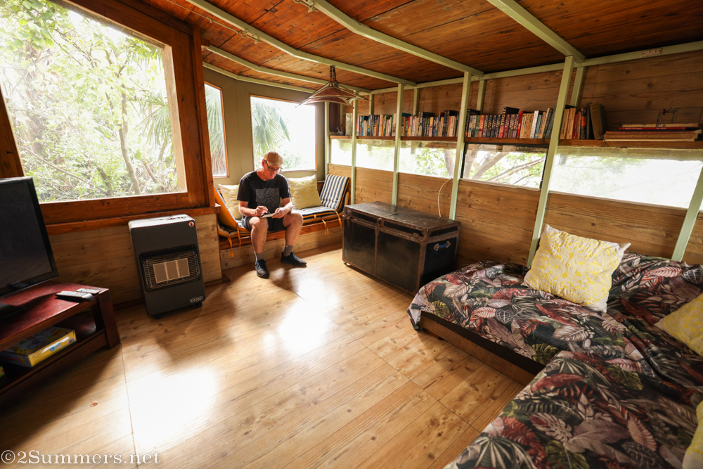 Thorsten sketching in the house