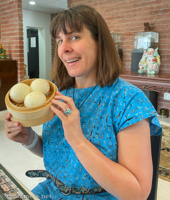 Heather and the salted egg buns