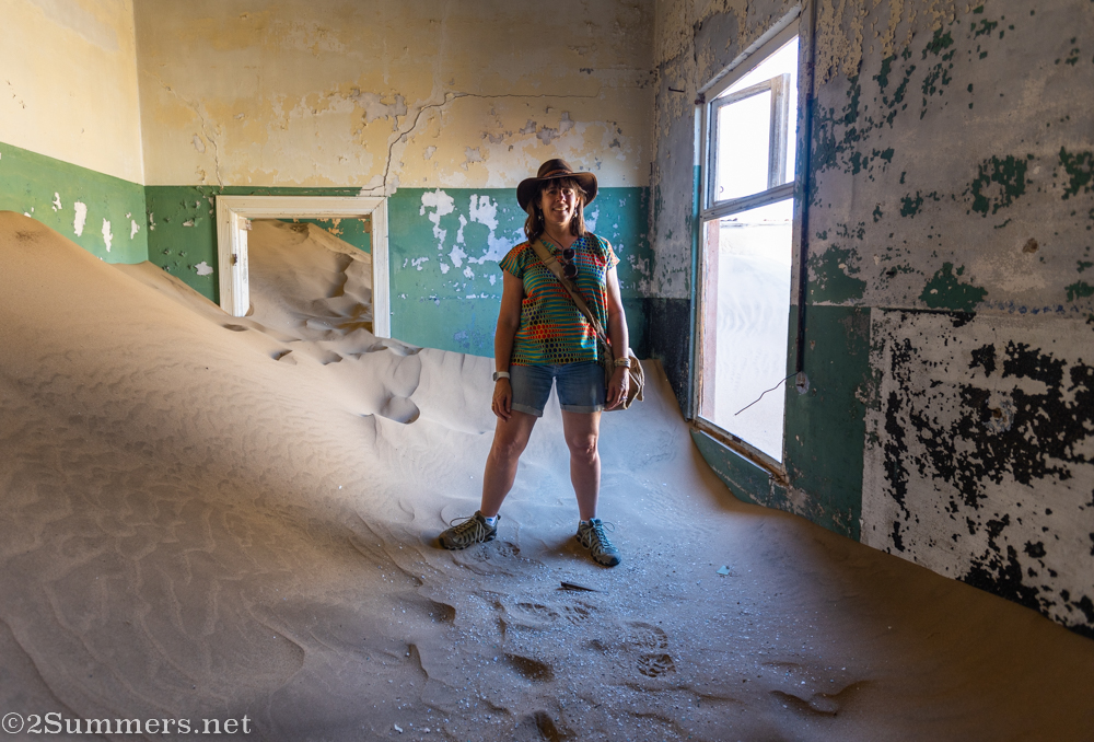 Heather in a sandy room