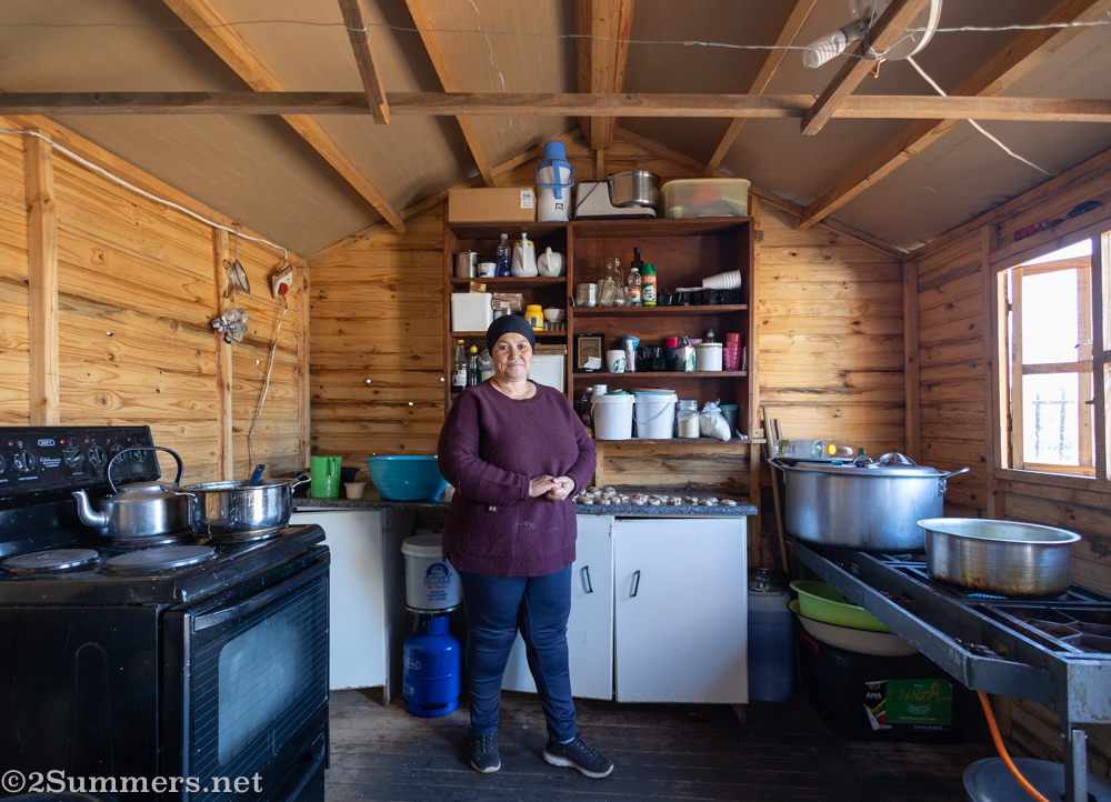 Yola Minnaar in her kitchen.