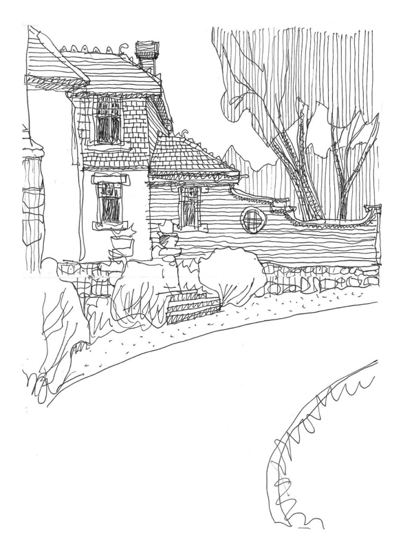 Thorsten sketch of the house and wall