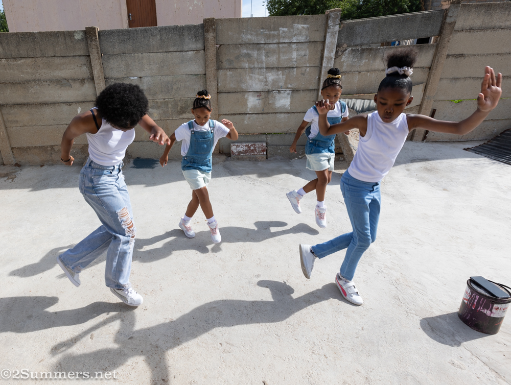 Kids practicing for a dance routine