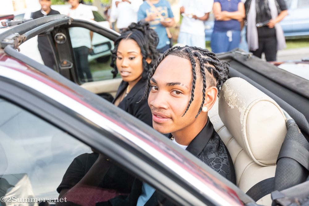 Micayla and Deandre ready to drive off