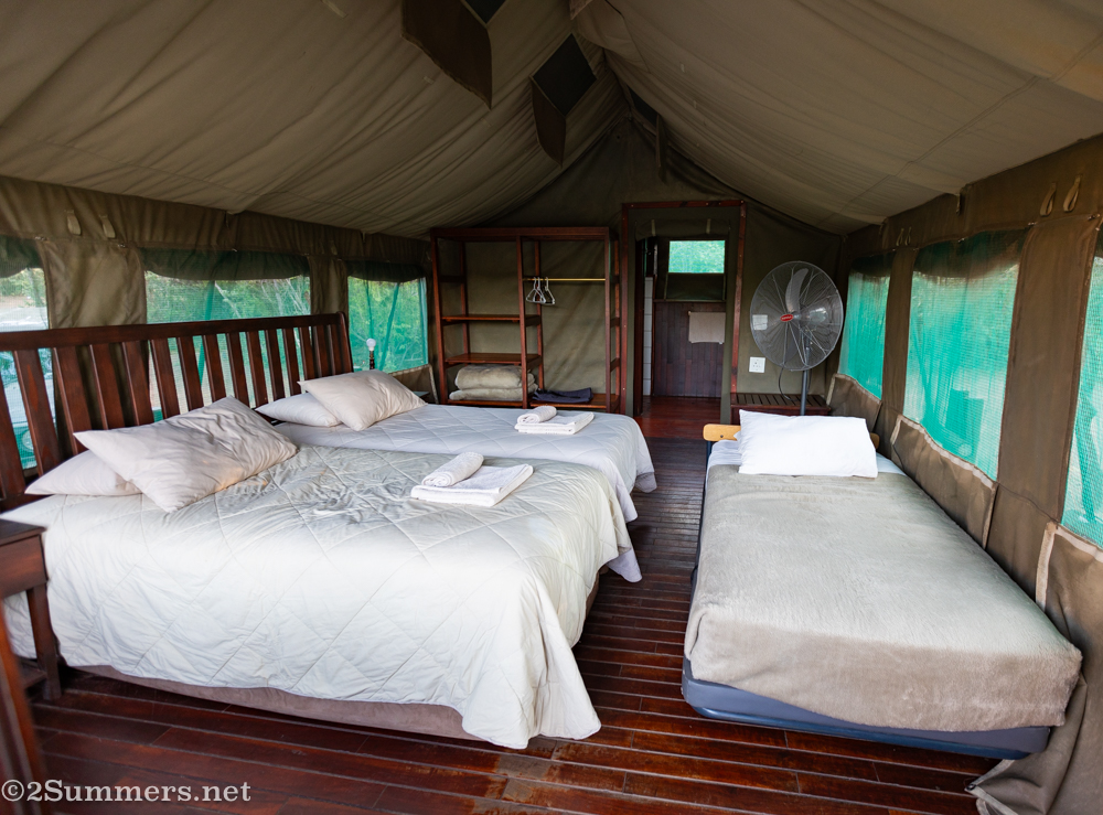 Inside the Dabchick tent