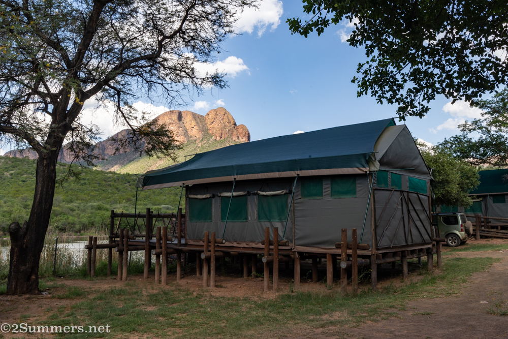 Tlopi tent at the dam