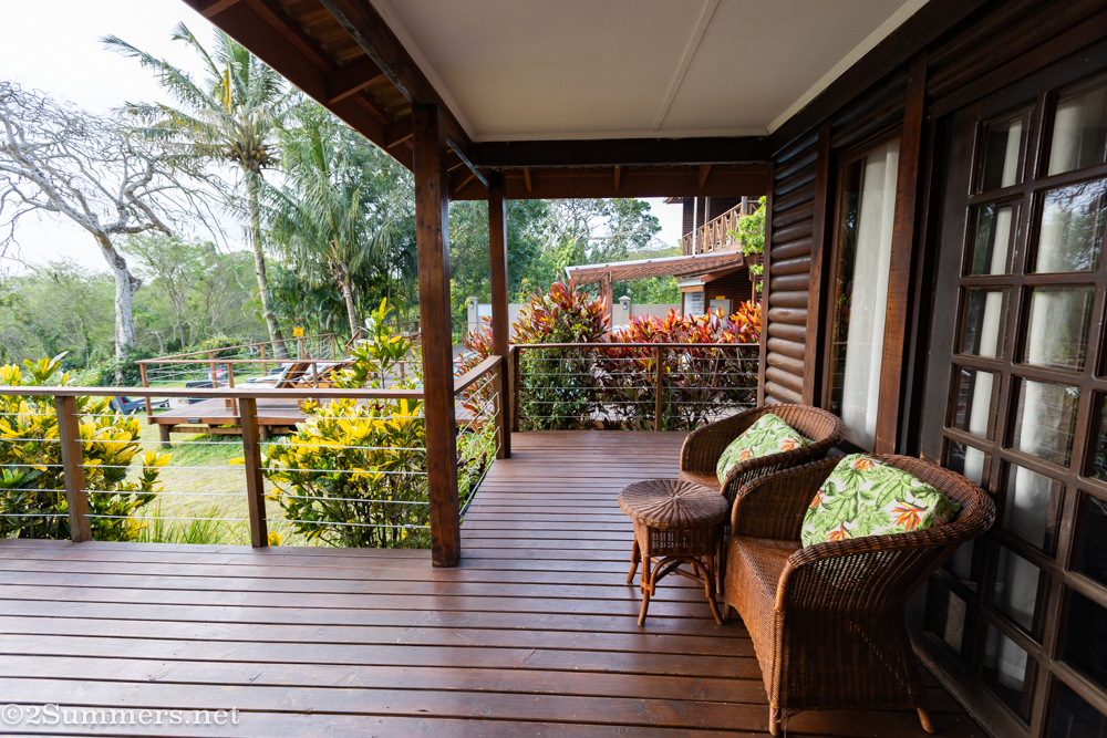 Sunset Lodge chalet deck