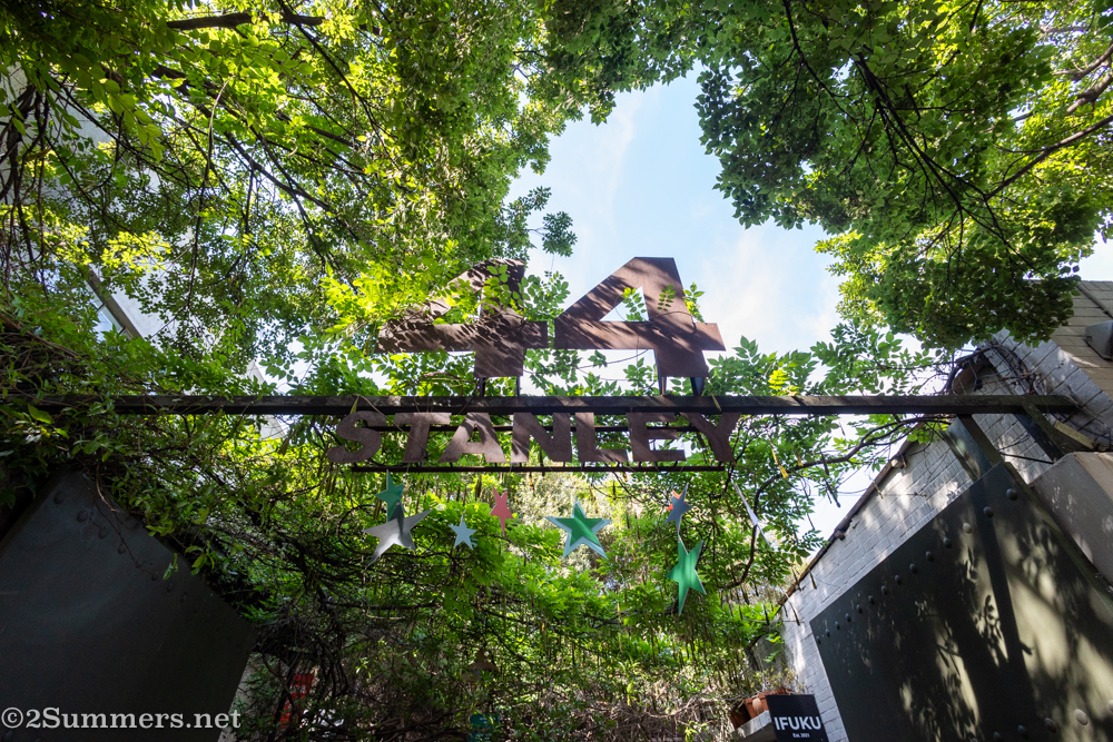 44 Stanley sign surrounded by trees